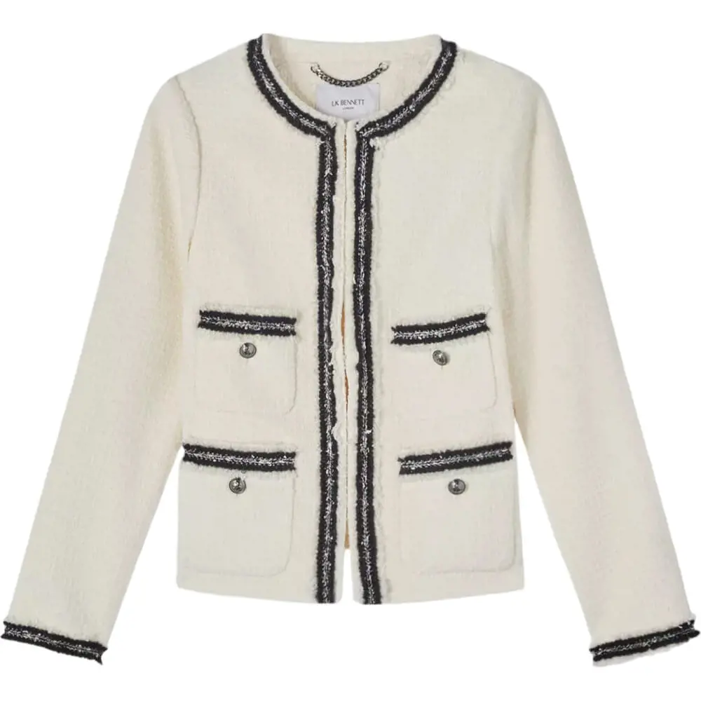 LK Bennett Charlie Tweed Trim Jacket
